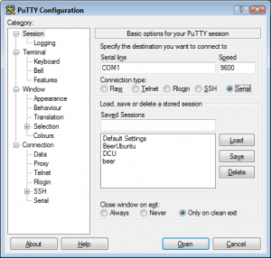 How to use PuTTY for Serial port terminal | BA-NA-NA